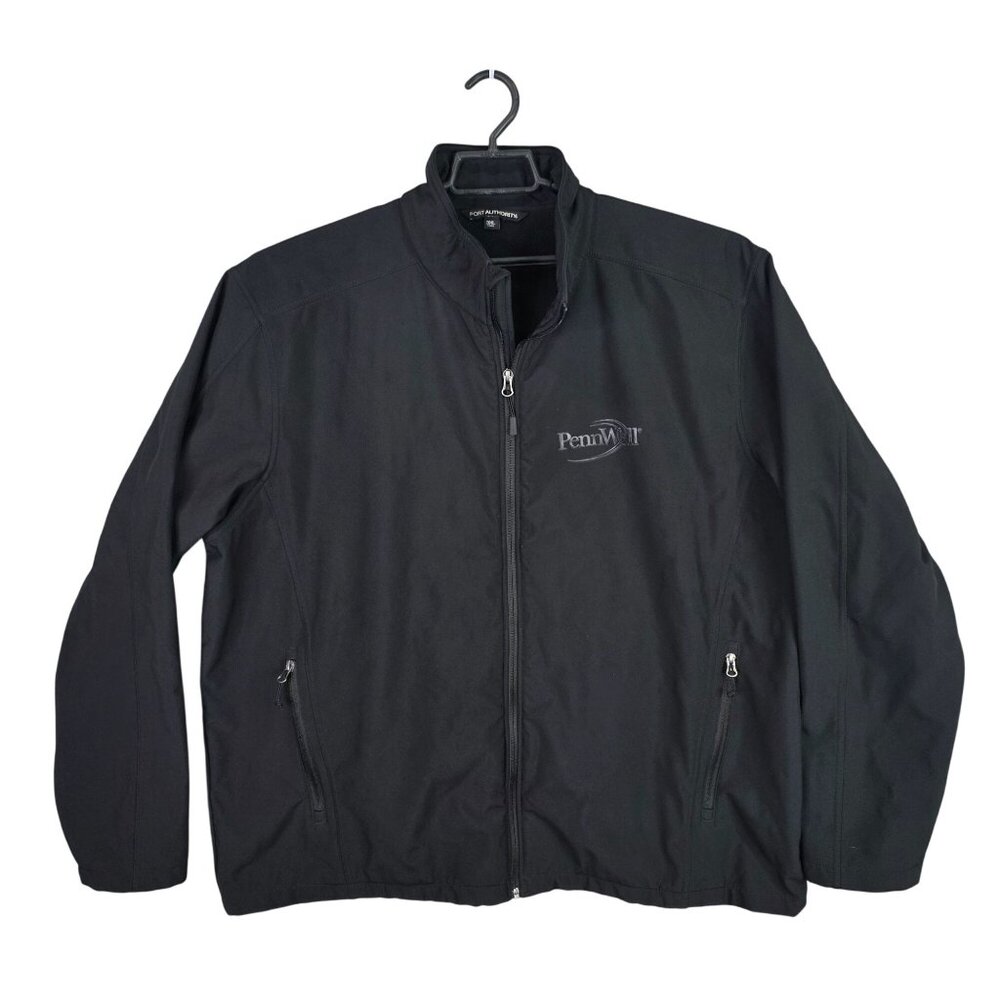 Mens Port Authority Black Softshell Full Zip Jacket PennWell Fleece Lined 3XL